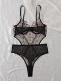 Spring black lace one piece erotic lingerie