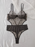 Spring black lace one piece erotic lingerie