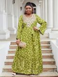 Plus Size Women's Chic Loose Embroidery Casual Beach Long Dress