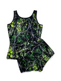 Women Sexy Printed Tank Top and Shorts Two-Piece Set