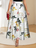 Women Elegant Printed Long Skirt