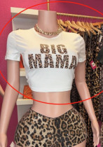 Women letter print round neck t-shirt top