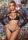 Women Temptation Striped Bikini Rhinestone Hollow Sexy Lingerie Two-piece Set