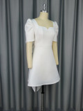 Women Summer Elegant Square Neck Party Formal Party Bowknot Backless Dress