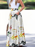 Women Elegant Printed Long Skirt
