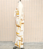 Women Printed Suspender Top and Wide Leg Pants Two-piece Set