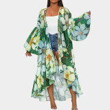Plus Size Women Elegant Irregular Lantern Sleeve Jacket