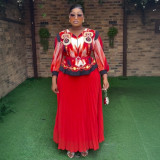 Fashionable and Elegant Top Loose Pleated Skirt Plus Size Two-Piece Suit
