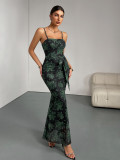 Slim Printed Strap Dress for Women