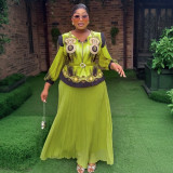 Fashionable and Elegant Top Loose Pleated Skirt Plus Size Two-Piece Suit