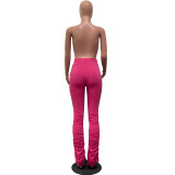 Women's Sports Casual Zipper Pockets Drawstring Fleece Fabric Pants