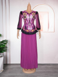 Fashionable and Elegant Top Loose Pleated Skirt Plus Size Two-Piece Suit