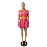 Women's Sexy Solid Color Shirt Dress
