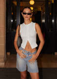 Women's Summer Y2K Slim Sleeveless Round Neck Ribbed Button Vest