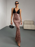 Women's Sexy Fashion Leopard Low Back Strap Party Dress