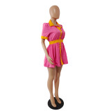 Women's Sexy Solid Color Shirt Dress