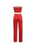 Spring Fashion Women's Strapless Two-Piece Pants Set