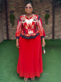 Fashionable and Elegant Top Loose Pleated Skirt Plus Size Two-Piece Suit