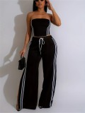 Spring Fashion Women's Strapless Two-Piece Pants Set