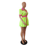 Women's Sexy Solid Color Shirt Dress