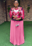 Fashionable and Elegant Top Loose Pleated Skirt Plus Size Two-Piece Suit