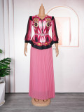 Fashionable and Elegant Top Loose Pleated Skirt Plus Size Two-Piece Suit
