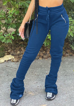 Women's Sports Casual Zipper Pockets Drawstring Fleece Fabric Pants Women's Sports Casual Zipper Pockets Drawstring Fleece Fabric Pants