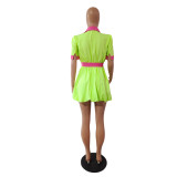Women's Sexy Solid Color Shirt Dress