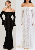 Women Sexy Off Shoulder Lace Strapless Dress