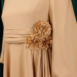 Plus Size Spring Elegant Solid Dress for Women