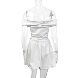 Women Summer Off Shoulder V Neck Pleated Raglan Sleeve Sexy Backless Dress