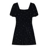 Women Sexy Puff Sleeve Short Skirt French Dress