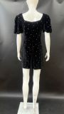 Women Sexy Puff Sleeve Short Skirt French Dress