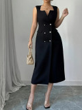 Women Summer V-Neck Slit Dress