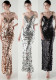 Tassel Sequined Deep V-Neck Low Back Fishtail Evening Dress for Summer Dinners