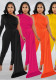 Solid Color Slash Shoulder Cape One-Shoulder Long Sleeve Jumpsuit for Women