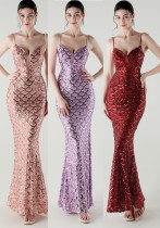 Deep V Strap Slim Fishtail Formal Party Evening Dress Deep V Strap Slim Fishtail Formal Party Evening Dress