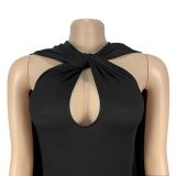 Casual Elegant Ribbon Solid Color Long Dress for Women