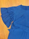 Summer Plus Size Women’s Solid Color Casual Slit Elegant Dress