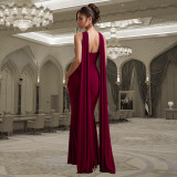 Casual Elegant Ribbon Solid Color Long Dress for Women