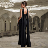 Casual Elegant Ribbon Solid Color Long Dress for Women