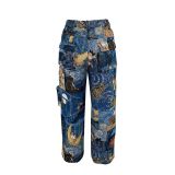 Casual Women's Fashion Trend Jacquard Multi-Pocket Cargo Pants