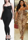 Women's Summer Sleeveless Leopard Print Sexy Strap Tight-Fitting Jumpsuit