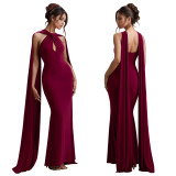 Casual Elegant Ribbon Solid Color Long Dress for Women