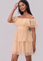 Women Spring Summer Off-shoulder Sexy Mesh Party Off Shoulder Mini Dress Women Spring Summer Off-shoulder Sexy Mesh Party Off Shoulder Mini Dress