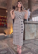 Women Elegant Print Sleeveless Dress Women Elegant Print Sleeveless Dress