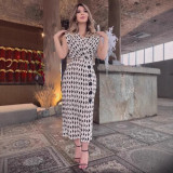 Women Elegant Print Sleeveless Dress