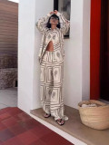 Casual Linen Shirt pants two piece set