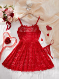 Women's Sexy See-Through Mesh Straps Dress & Panties Two Piece Set