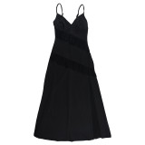 Women's Summer Sexy Straps V-Neck Slit Dress